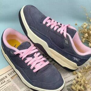 Jordan FLIGHT COURT Men's Low-Top Retro Basketball Shoes, Black/Pink